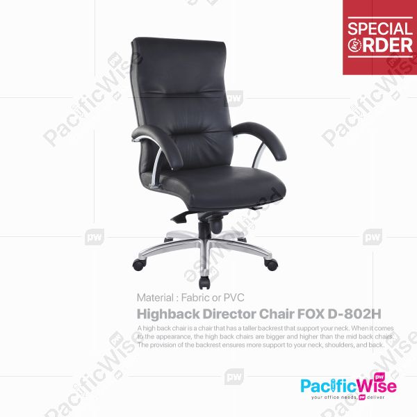 Highback Director Chair/Ketua Pengarah Belakang Yang Tinggi/FOX D-802H