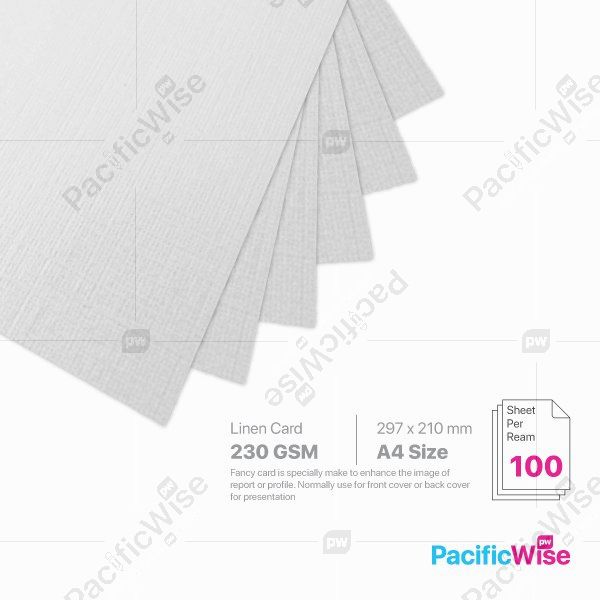 A4/Linen Card/Net Skin Card/ Kad Linen/Kad Kulit Bersih 230gsm/Card Stock Paper (100'S)