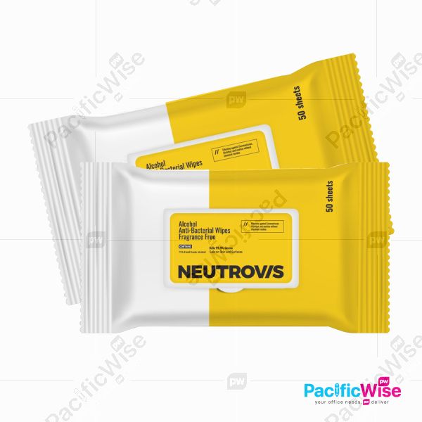 Sanitizing Wipes/Neutrovis/Tisu Sanitasi/Tisu basah/Alcohol Anti-Bacterial/Wet Tissue/Tissue Paper (1 Packet x 50 Sheets)