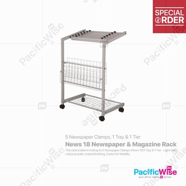 News 18 Newspaper & Magazine Rack