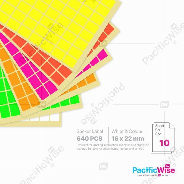 Rectangle Sticker Label/Label Pelekat Segi Empat/Sticker Label/16mm x 22mm