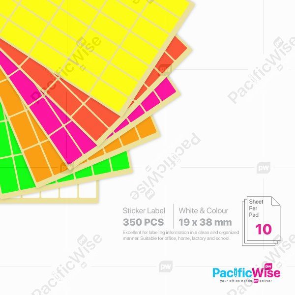 Rectangle Sticker Label/Label Pelekat Segi Empat/Sticker Label/19mm x 38mm