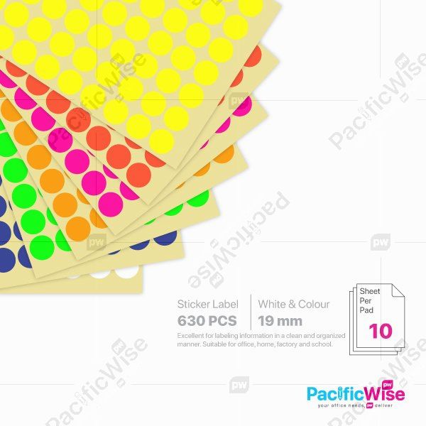 Round Sticker Label/Label Pelekat Bulat/Sticker Label/19mm