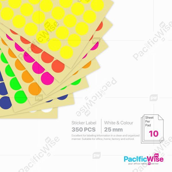 Round Sticker Label/Label Pelekat Bulat/Sticker Label/25mm
