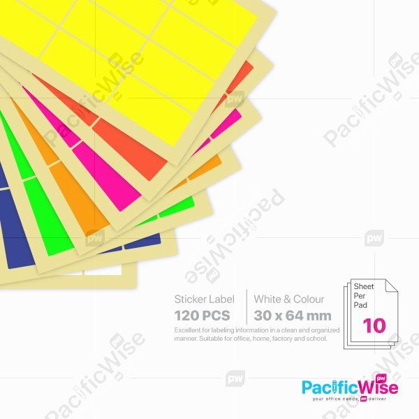 Rectangle Sticker Label/Label Pelekat Segi Empat/Sticker Label/30mm x 64mm