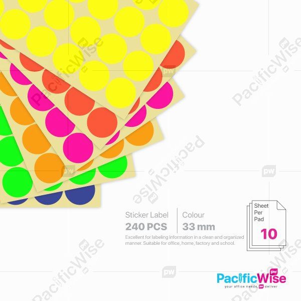 Round Sticker Label/Label Pelekat Bulat/Sticker Label/33mm