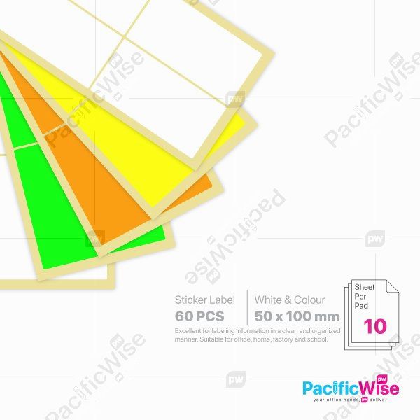 Rectangle Sticker Label/Label Pelekat Segi Empat/Sticker Label/50mm x 100mm