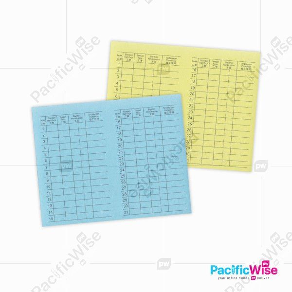 Worker Card Day 1-31/Hari Pekerja Kad 1-31/Card Stock Card (100'S)