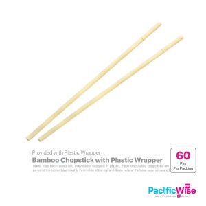 Bamboo Chopstick with Plastic Wrapper (60pairs)