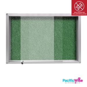  Carpet Notice Board with Aluminium Frame & Sliding Glass