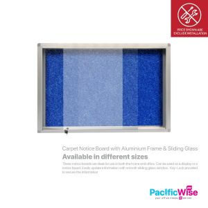  Carpet Notice Board with Aluminium Frame & Sliding Glass