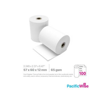  Thermal Paper Rolls/Gulungan Kertas Termal/Paper Rolls/TH 57 x 60 x 12 (100Rolls/Ctn)