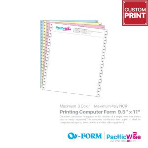 Customized Printing Computer Form 9.5" x 11"