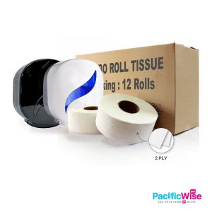 JRT + Dispenser Set/Tuala Roll Jumbo + Dispenser Set/Jumbo Roll Tissue/Towel Paper/Recycle/Virgin Pulp