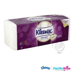 Toilet Roll/Kleenex/Gulung Tisu Tandas/3 Ply Tissue Paper/Ultra Soft/Ultra Lembut (20 Rolls)