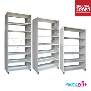 Book Rack/Library Rack/S325/S326/S327/Rak Perpustakaan/Double Sided with Side Panel/5 Level/6 Level/7Level