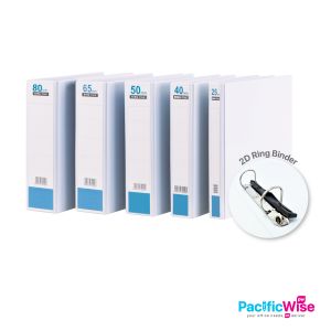 PVC Ring File/East File/2D Ring Binder/Fail Cincin PVC/Hard Cover/File Filing/White Transparent Cover/File Organiser/A4 (Various Sizes)