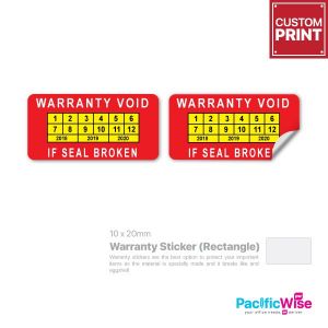 Customized Printing Warranty Sticker (Rectangle)