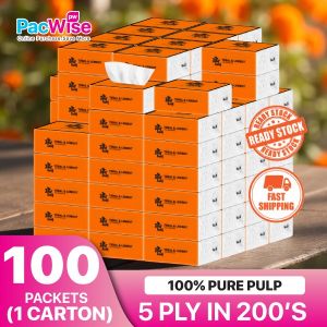 Tarik Tarik Facial Soft Tissue Paper 5 Ply x 200’s / Non-Fluorescent Facial Tissue / Tisu Serbaguna / Tebal & Lembut