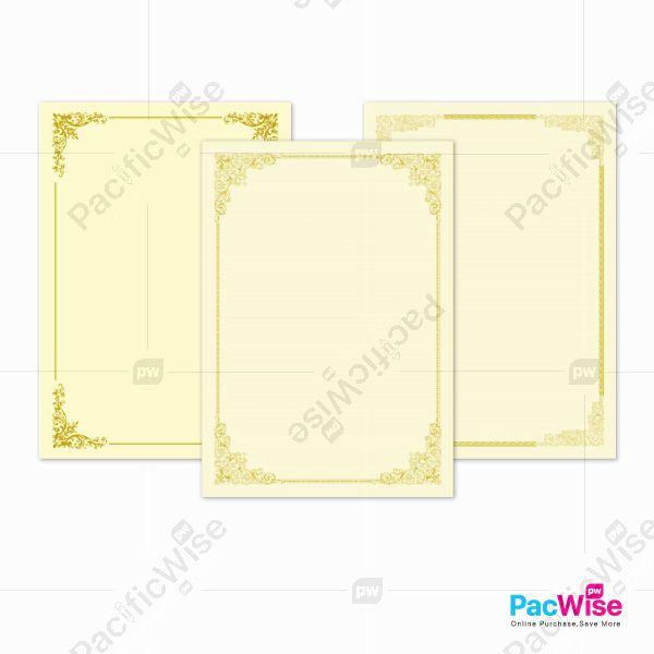 Certificate Paper Without Common Seal/Kertas Sijil Tanpa Meterai Biasa/A4 Paper 160gsm/Border Design/Gold Stamping/B36/B46/B50