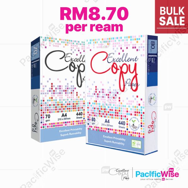 A4 Paper/Excellent Copy Paper/A4 Kertas 80gsm/A4 Kertas 70gsm/Copier Paper (440'S/Ream)