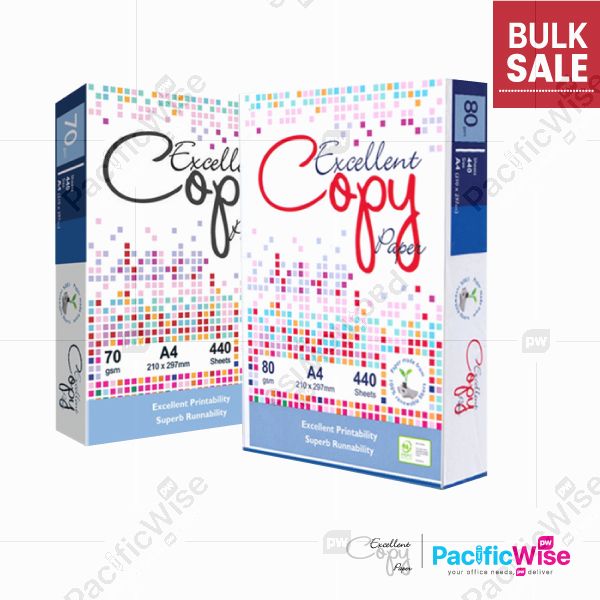 A4 Paper/Excellent Copy Paper/A4 Kertas 80gsm/A4 Kertas 70gsm/Copier Paper (440'S/Ream)