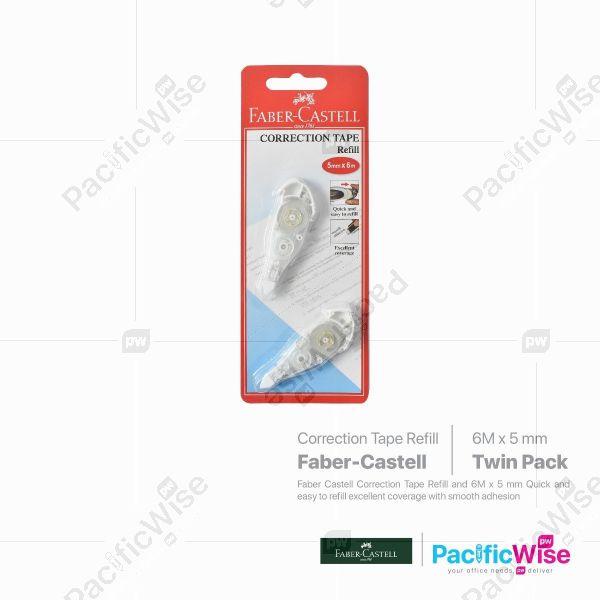 Faber Castell Correction Tape Refill 6m Isi Ulang Pita Pembetulan 6m Writing Pen Twin Pack