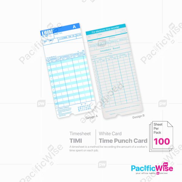 Time Punch Card (Timi) White Colour Card
