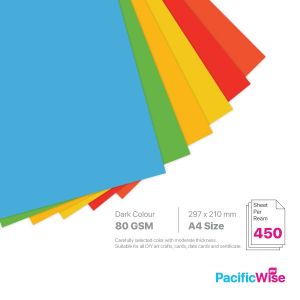 A4/Colour Paper/Kertas Warna 80gsm/Deep Colour/Copier Paper (450'S)