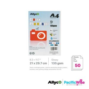 Allyco/A4/Photo Paper Glossy/Kertas Foto Berkilat 135gsm/Photograph (50'S)