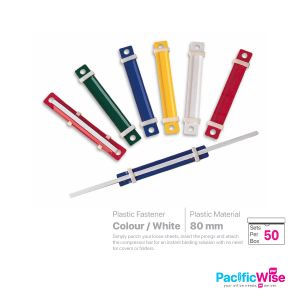 Plastic Fastener/Klip Pegas Pengencang Kertas Plastic/White&Colour/Binder Accessories (50pcs/Box)