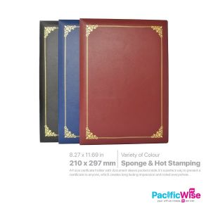 Certificate Holder PVC With Sponge & Hot Stamping/PVC Pemegang Perakuan Span & Setem Panas/CH8C-HS