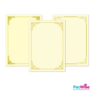 Certificate Paper Without Common Seal/Kertas Sijil Tanpa Meterai Biasa/A4 Paper 160gsm/Border Design/Gold Stamping/B36/B46/B50