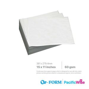 QForm/Computer Form 1 Ply/Kertas Komputer/15" x 11"