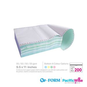 QForm/Computer Form 4 Ply 2 up Colour/Kertas Komputer/9.5" x 11"