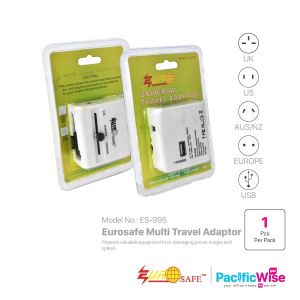 Eurosafe/Multi Travel Adaptor/Penyesuai Pelbagai Perjalanan/Electrical Accessories/CW USB (W)/ES-995