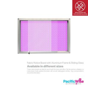 Fabric Notice Board With Aluminium Frame & Sliding Glass