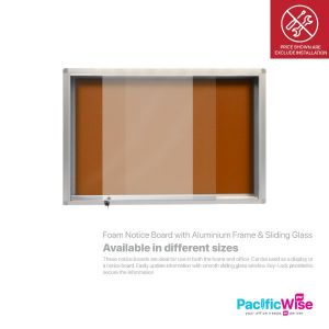 Foam Notice Board with Aluminium Frame & Sliding Glass