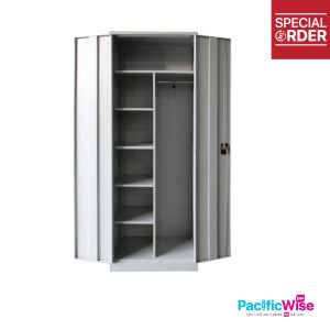 Office Cabinet/Full Height Wardrobe With Steel SCM-0001/Almari Pakaian Tinggi Penuh Dengan Keluli/Wardrobe/File Cabinet/Cupboard/Swinging Door/1 Mirror/1 Top Shelf/1Divider/4 Small Fixed Shelf/1 Cloth Hanging Bar 