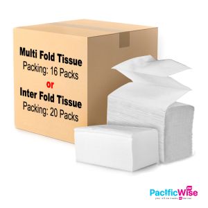Hand Towel/Inter Fold Tissue/M Fold Tissue/Multi Fold Tissue/Tuala Tangan Inter Fold/Tuala Tangan Multi Fold/Tissue Paper/Virgin Pulp