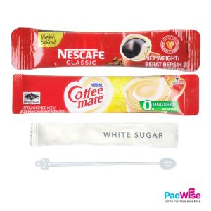 Nescafe Classic Sachet/White Sugar Stick/Plastic Stirrer/Nestle Coffeemate/Coffee