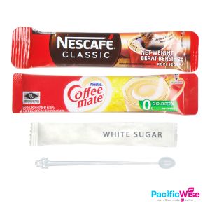 Nescafe Classic Sachet/White Sugar Stick/Plastic Stirrer/Nestle Coffeemate/Coffee