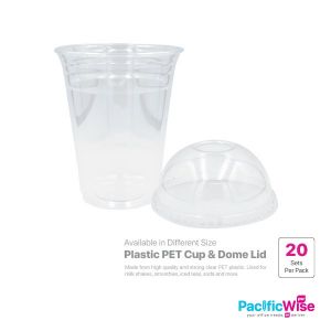 Plastic PET Cup & Dome Lid (20set)