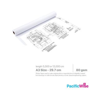 Plotter Paper/Kertas Plotter/Paper Roll/A3 Size (297mm)