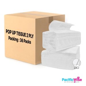 Pop Up Tissue/Tisu Pop Up/Tissue Paper/2 Ply/100mmx100mm (36 Packs x 1 Carton)