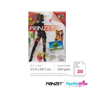 Prinzet/A4/Photo Paper Double Side Coated Matt/Kertas Foto Lapisan Sisi Berganda Matt 200gsm/Photograph (20'S)