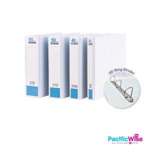 PVC Ring File/East File/3D Ring Binder/Fail Cincin PVC/Hard Cover/File Filing/White Transparent Cover/File Organiser/A4 (Various Sizes)