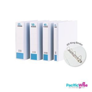 PVC Ring File/East File/4D Ring Binder/Fail Cincin PVC/Hard Cover/File Filing/White Transparent Cover/File Organiser/A4 (Various Sizes)