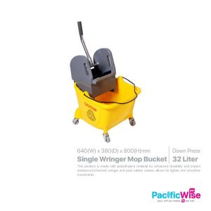 Single Wringer Mop Bucket 32 Litre (Down Press)