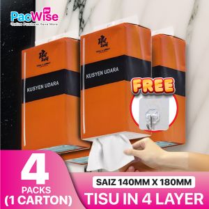 Soft facial Tissue Hanging /Tisu Gantung Dinding - 4 ply -TarikTarik Kusyen Udara-1 Ctn Free 1 hook